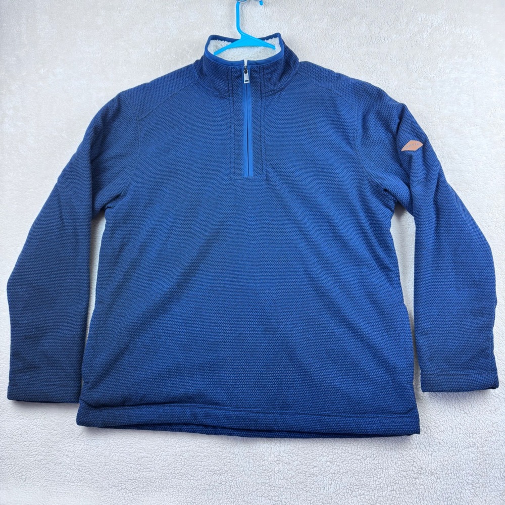 Orvis Fleece Sherpa‎ Lined Classic Collection Blue Quarter Zip Pullover Mens L